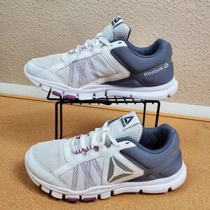 Reebok Nano 7 Sneakers Gray white purple Womans Size 8.5